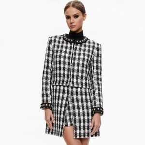 Alice + Olivia Deon Two-fer Tweed Jacket